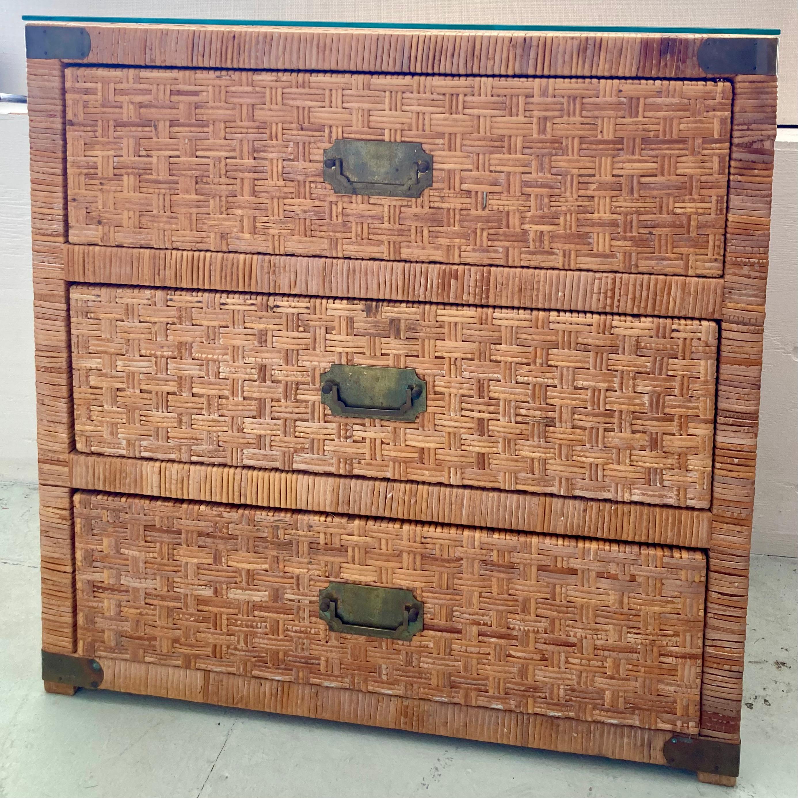 Bielecky Brothers Billy Baldwin Rattan Chest In Good Condition In Los Angeles, CA