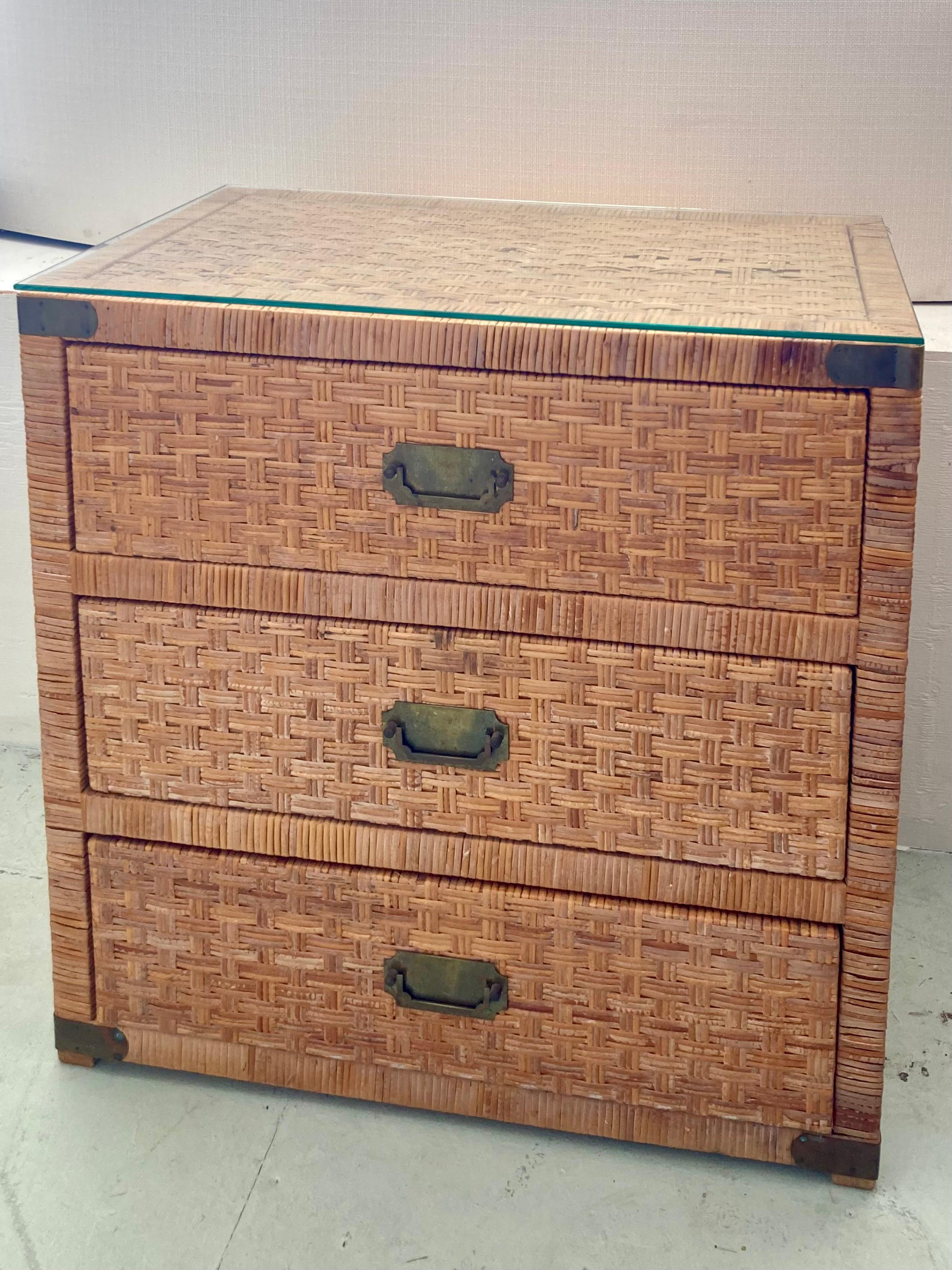 Mid-20th Century Bielecky Brothers Billy Baldwin Rattan Chest