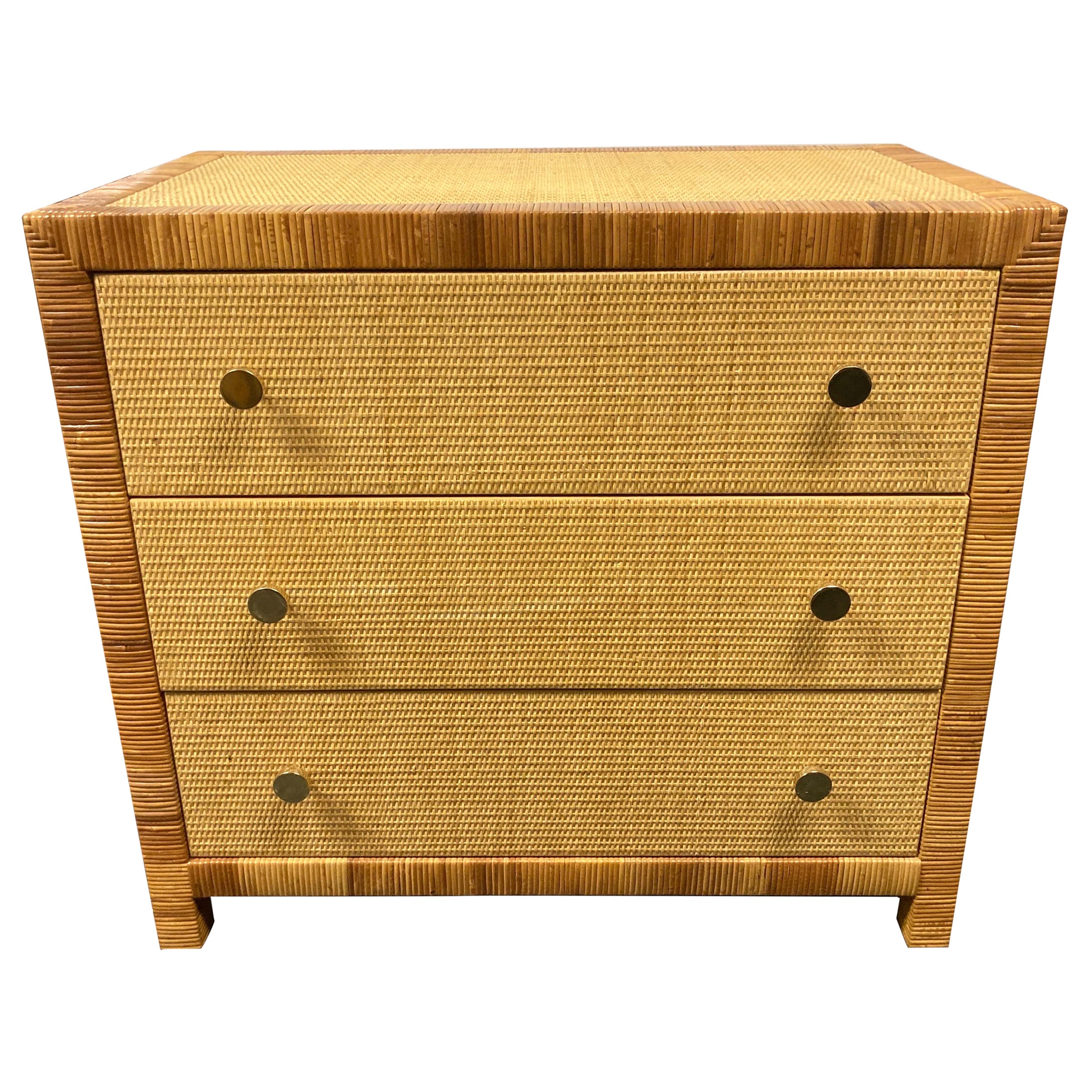 Commode Bielecky Brothers en rotin et cannage en vente