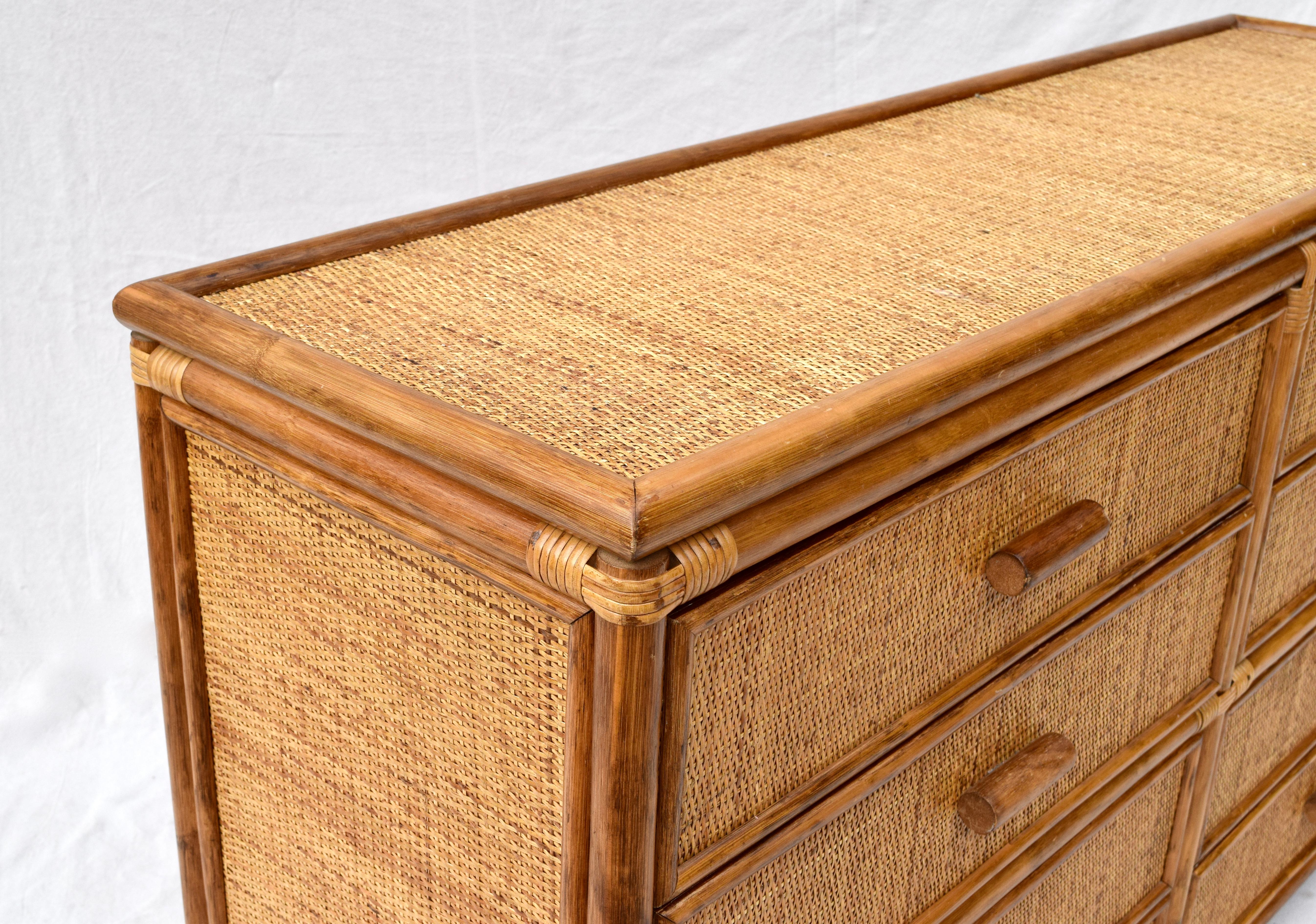 20th Century Bielecky Brothers Cane Organic Modern Chest of Drawers