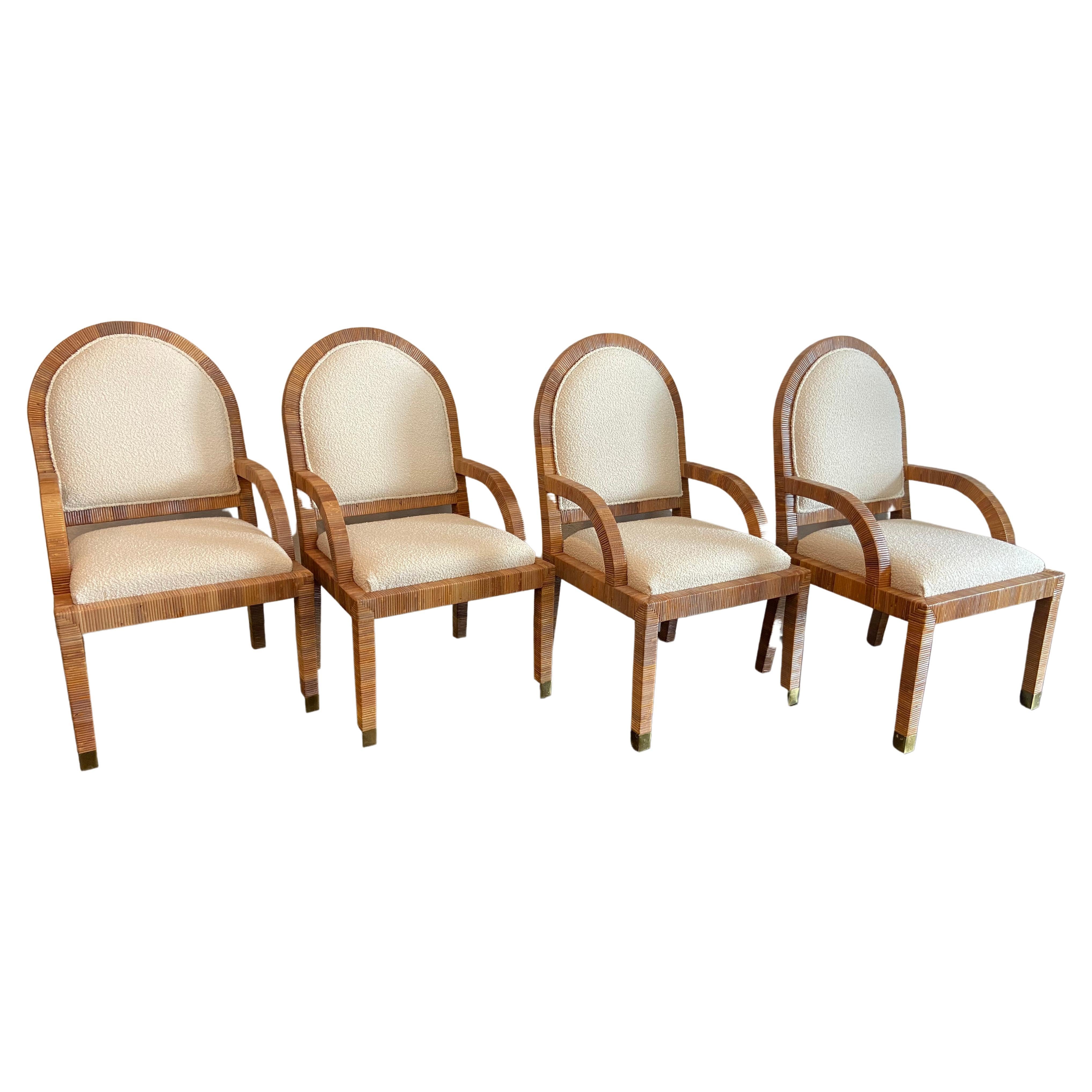 Outstanding Restored Set of Four Vintage Cane Chairs by Bielecky