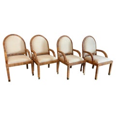 Bielecky Brothers Cane Wrapped Arm Chairs, a Set of 4