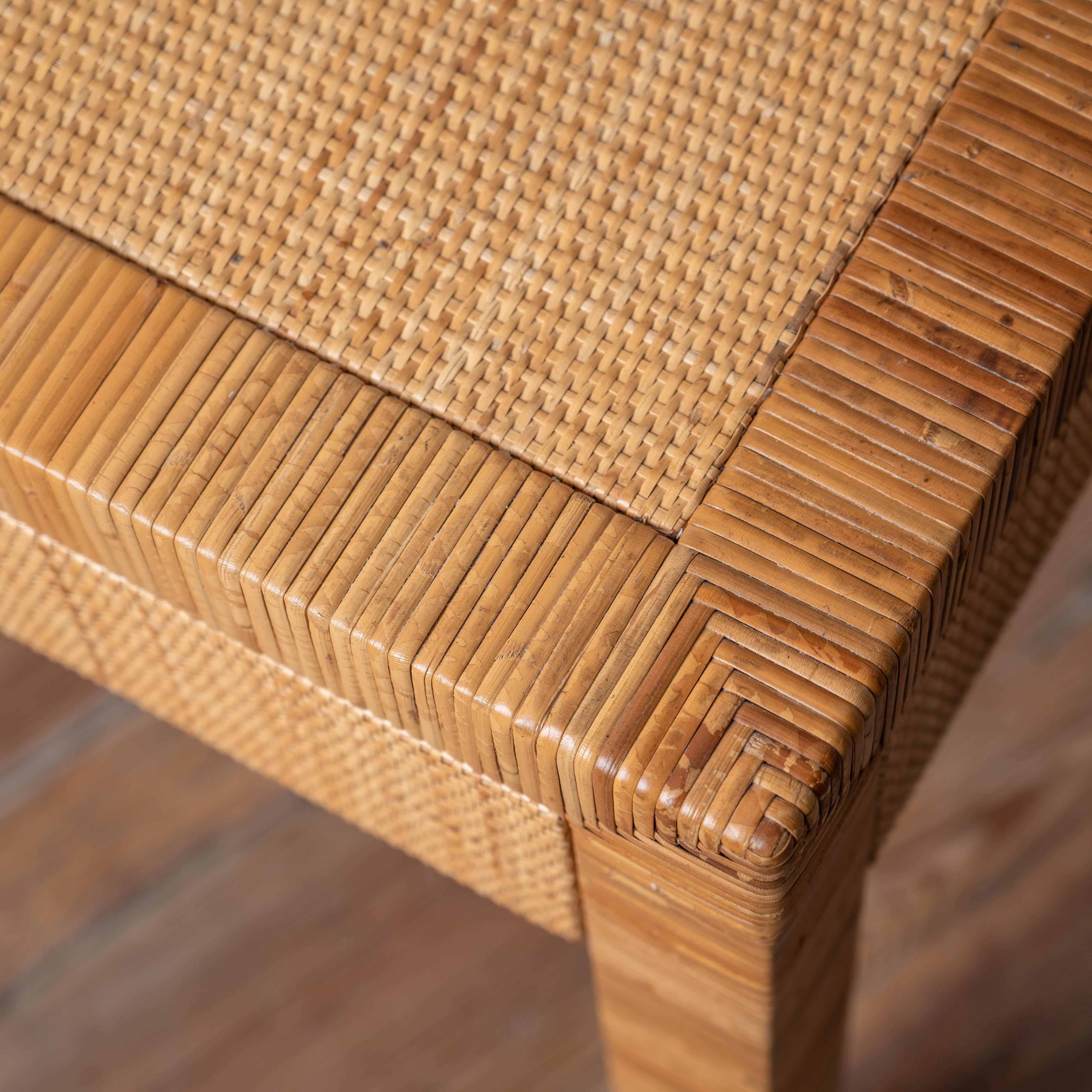 Late 20th Century Bielecky Brothers Cane Writing Table For Sale