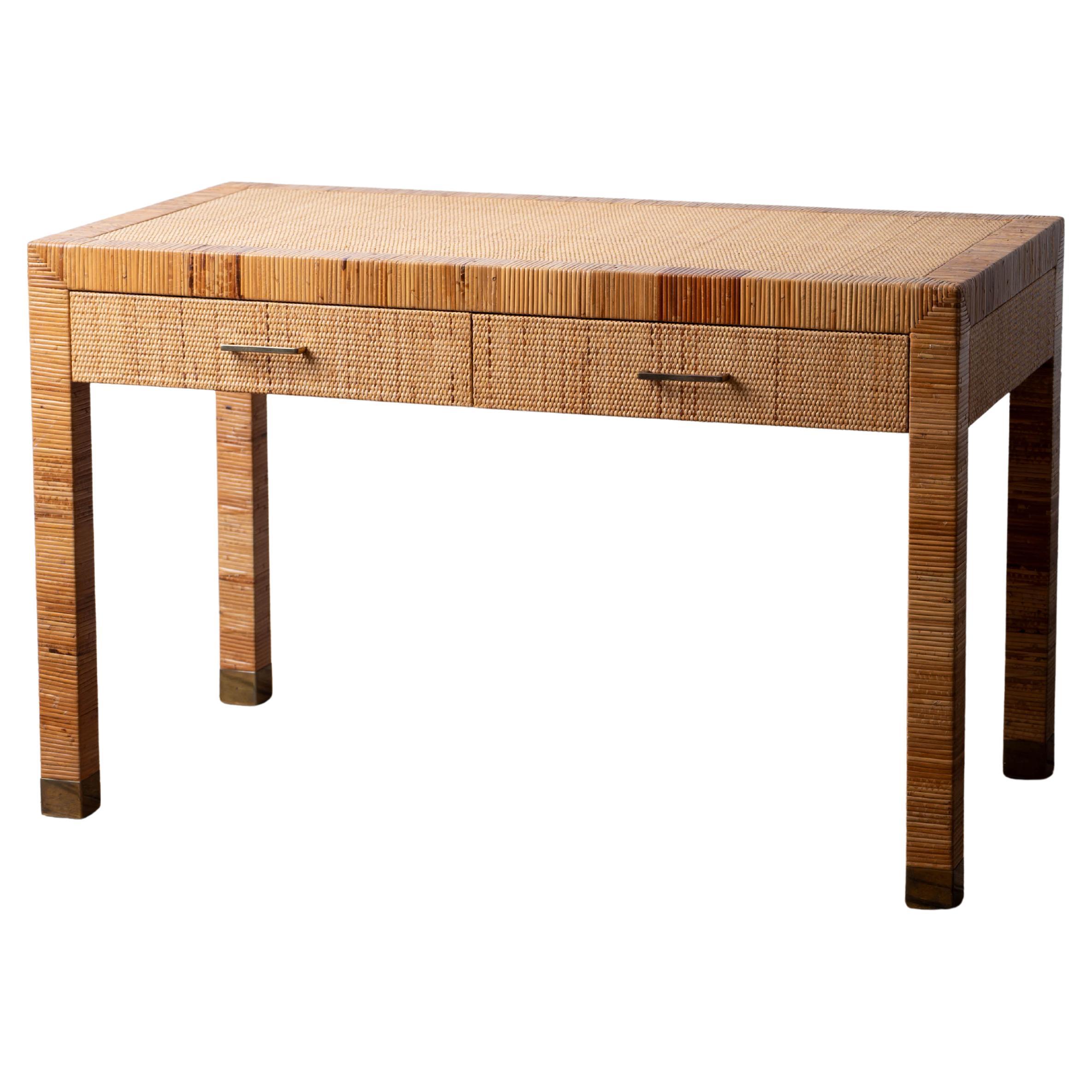 Bielecky Brothers Cane Writing Table For Sale