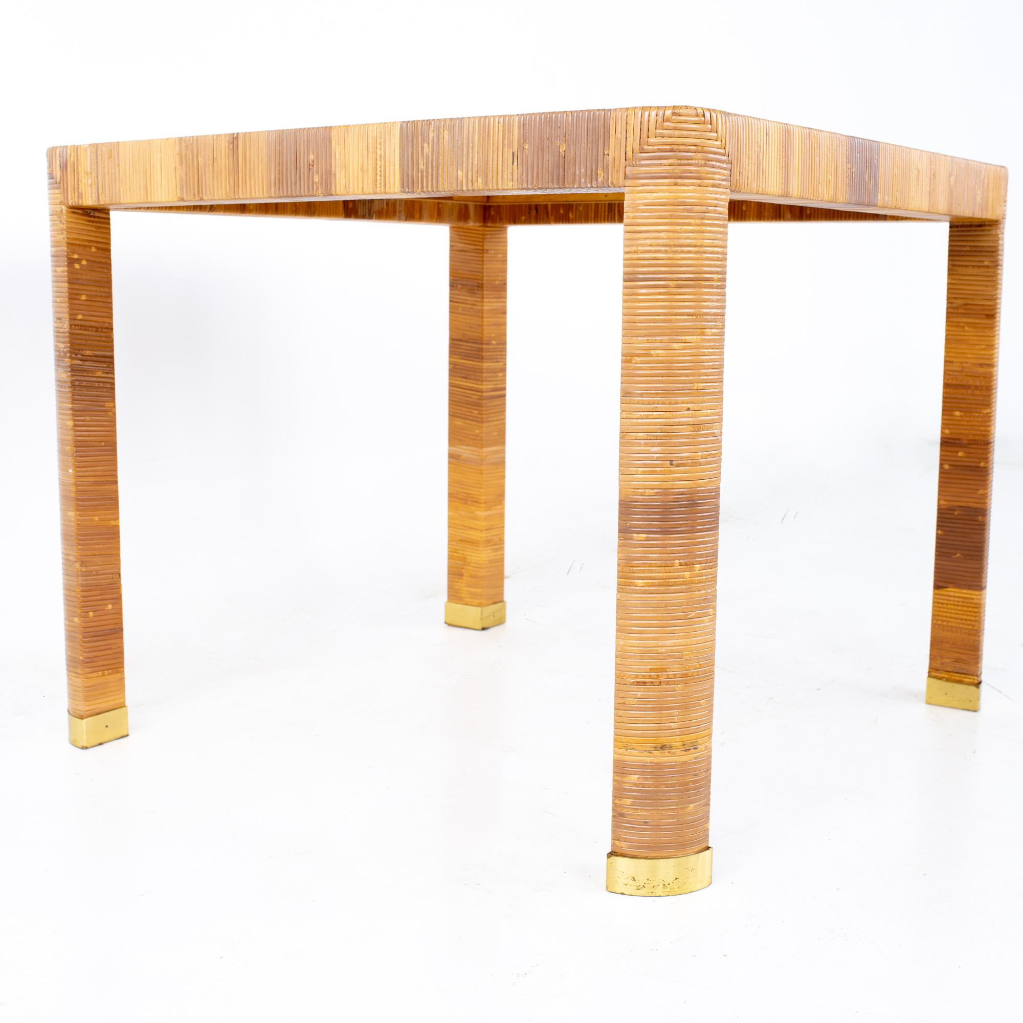 American Bielecky Brothers Mid Century Rattan Game Dining Table