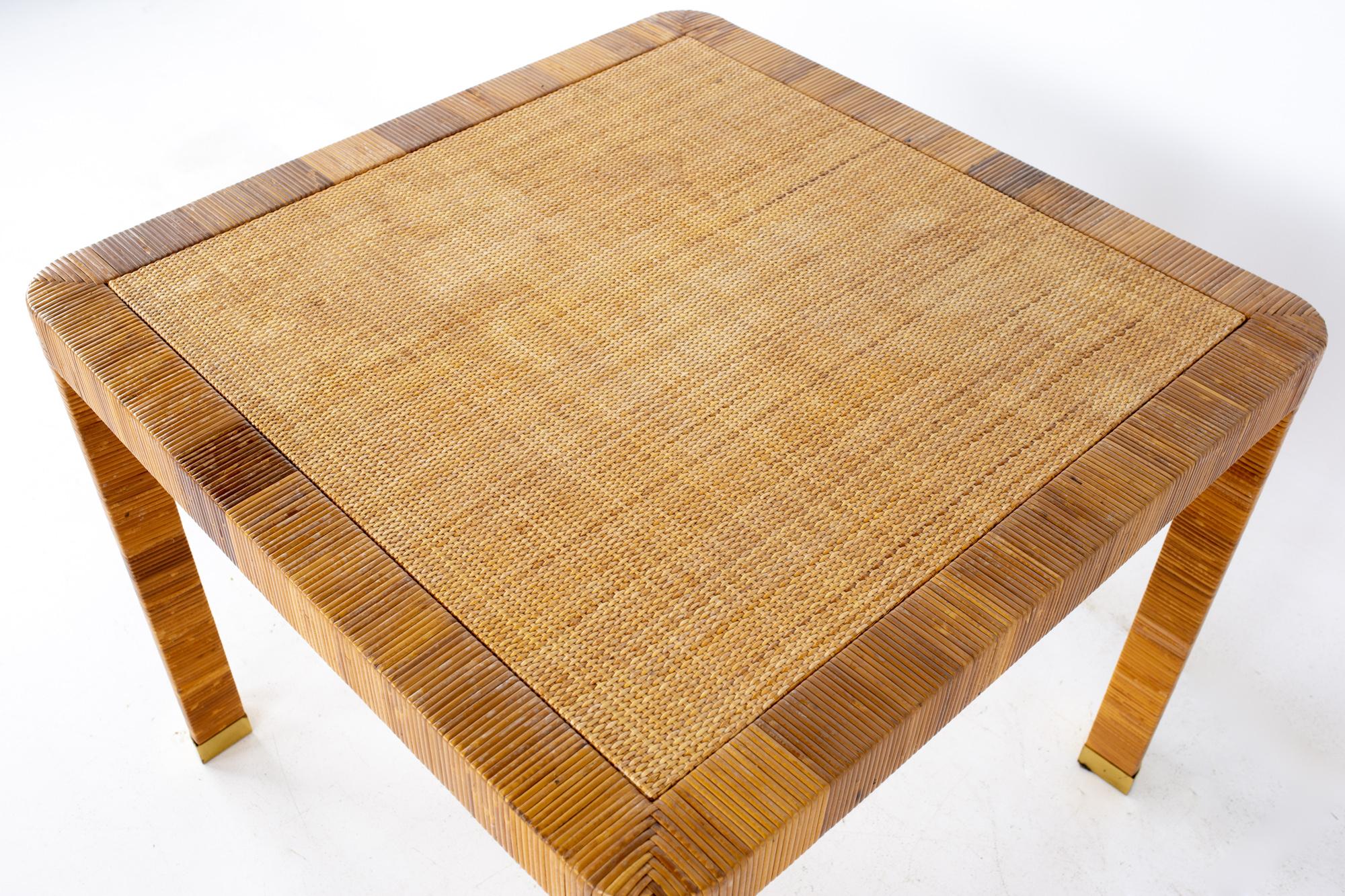 Late 20th Century Bielecky Brothers Mid Century Rattan Game Dining Table
