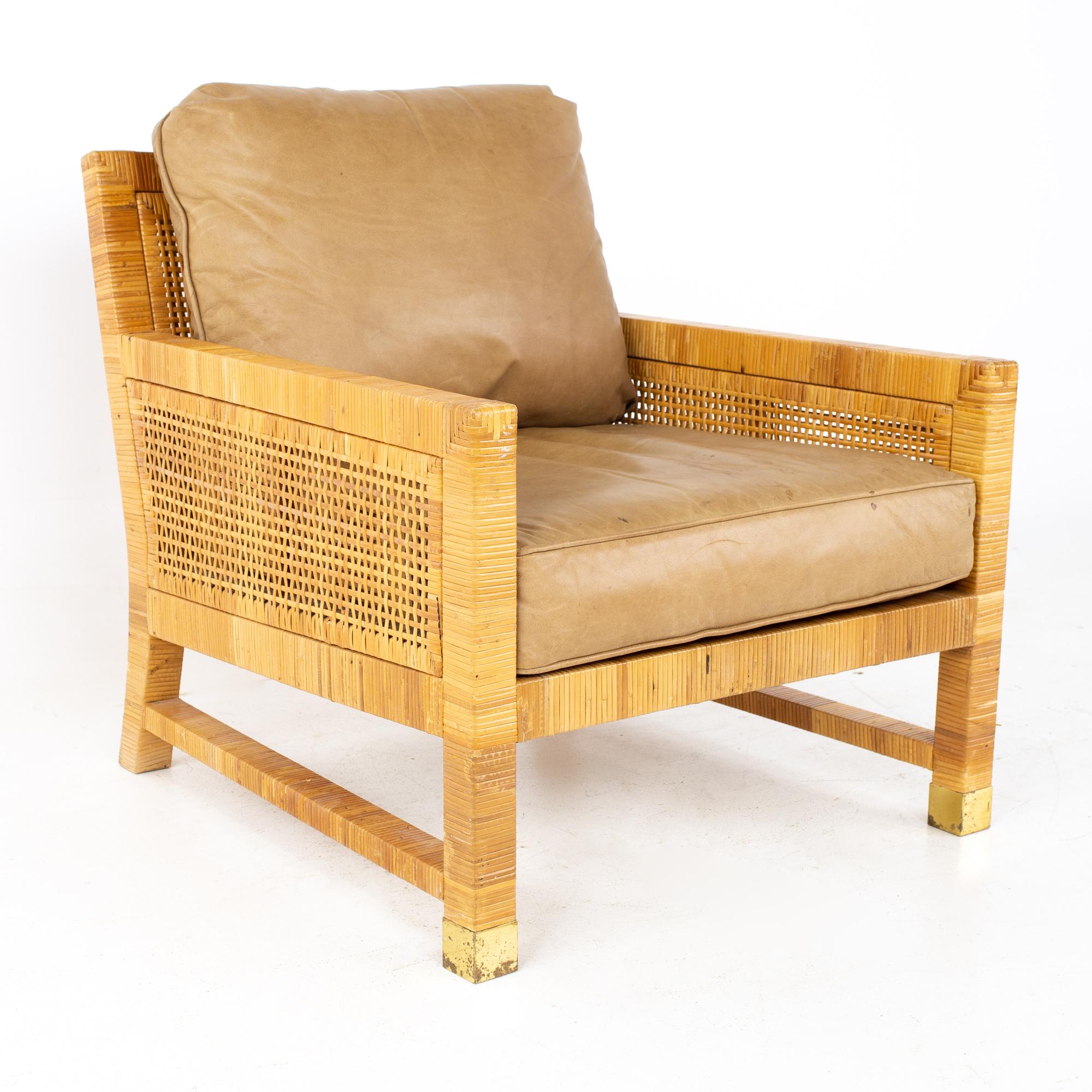 wicker chair with ottoman