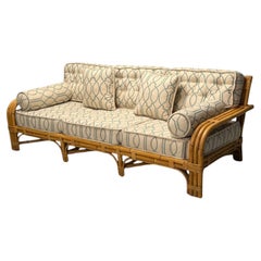Bielecky Brothers, Modern, Large Three Seater Sofa, Rattan, Bamboo, USA, 21st C.