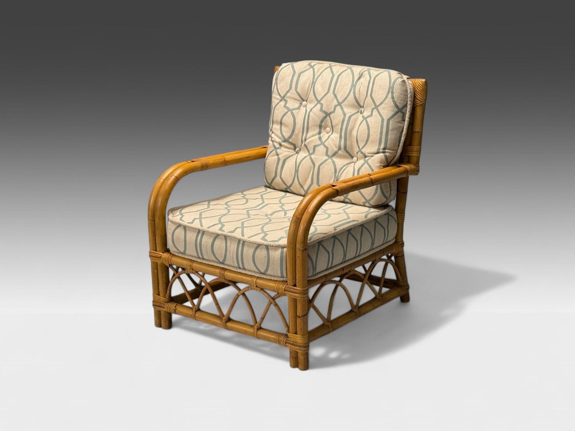 Bielecky Brothers, Modern Lounge Chair, Bamboo, Rattan, Cane, USA, 21st C.

A gorgeous rattan and cane single lounge chair handmade by Bielecky Brothers in New York, early 2000s. Founded in 1903, Bielecky Brothers is renowned for its high-quality