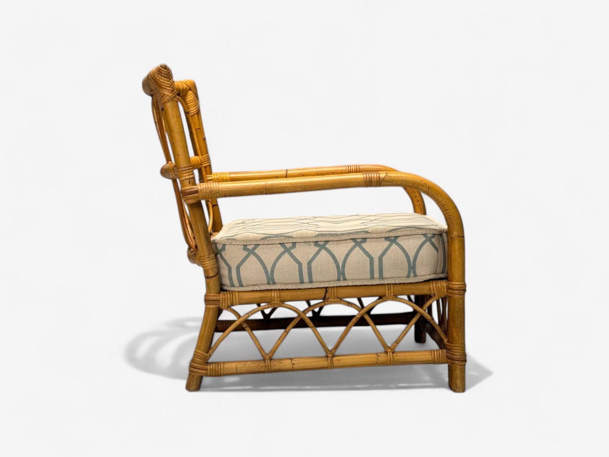 Contemporary Bielecky Brothers, Modern, Single Lounge Chair, Cane, Bamboo, USA, 21st C. For Sale