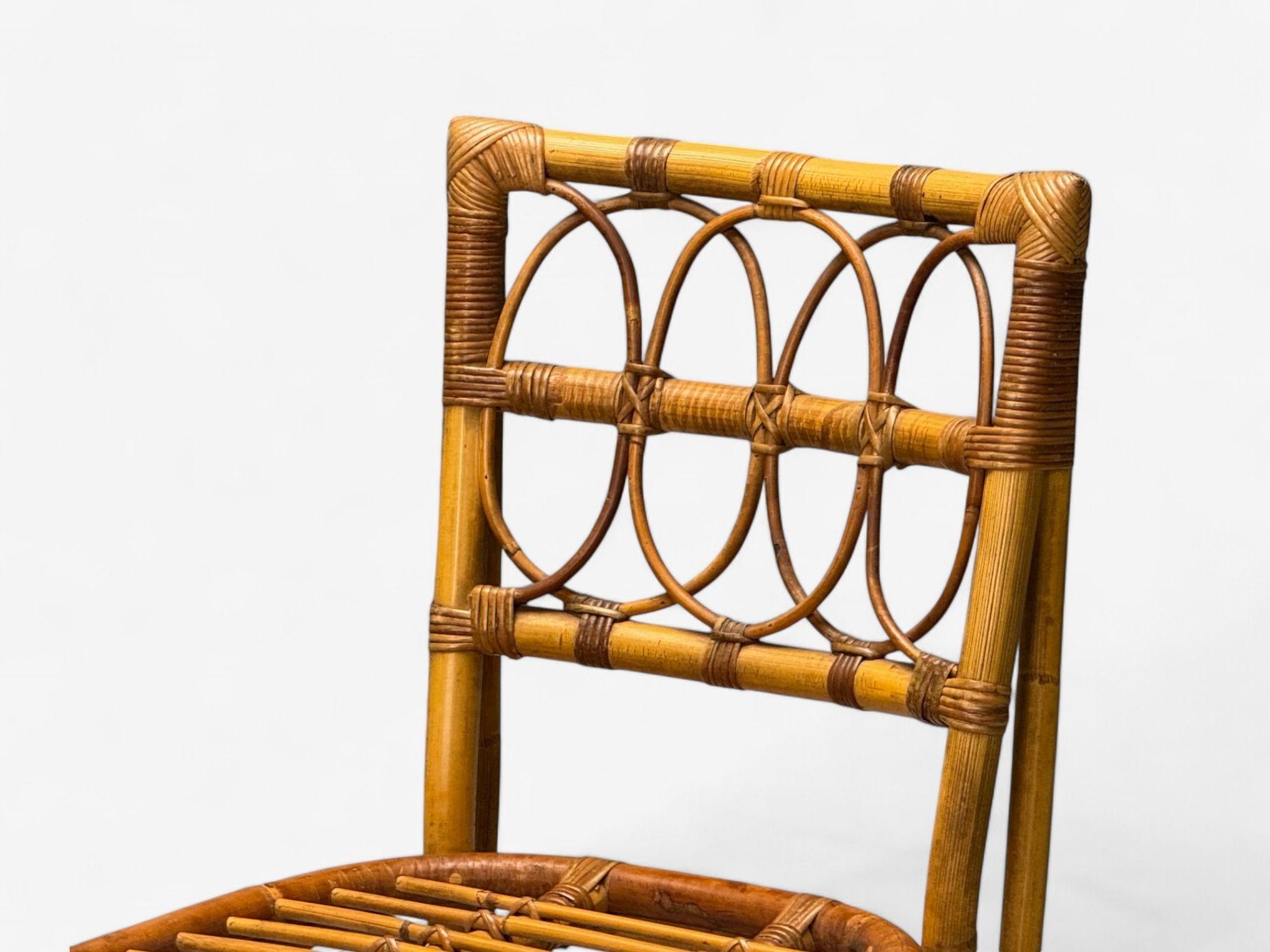 Bielecky Brothers, Modern, Six Dining Chairs, Rattan, Cane, USA, 21st C. For Sale 2