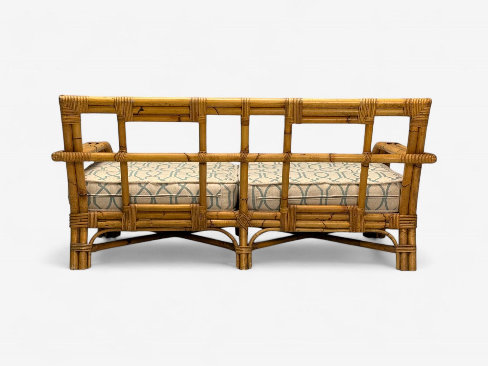 Bielecky Brothers, Canapé Deux Seater moderne, Settee, Cane, Bamboo, États-Unis, 21e siècle en vente 4
