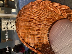 Bielecky Brothers Natural Rattan Jumbo Braid Barrel Chair