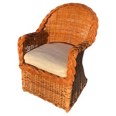 Bielecky Brothers Natural Rattan Jumbo Braid Barrel Chair