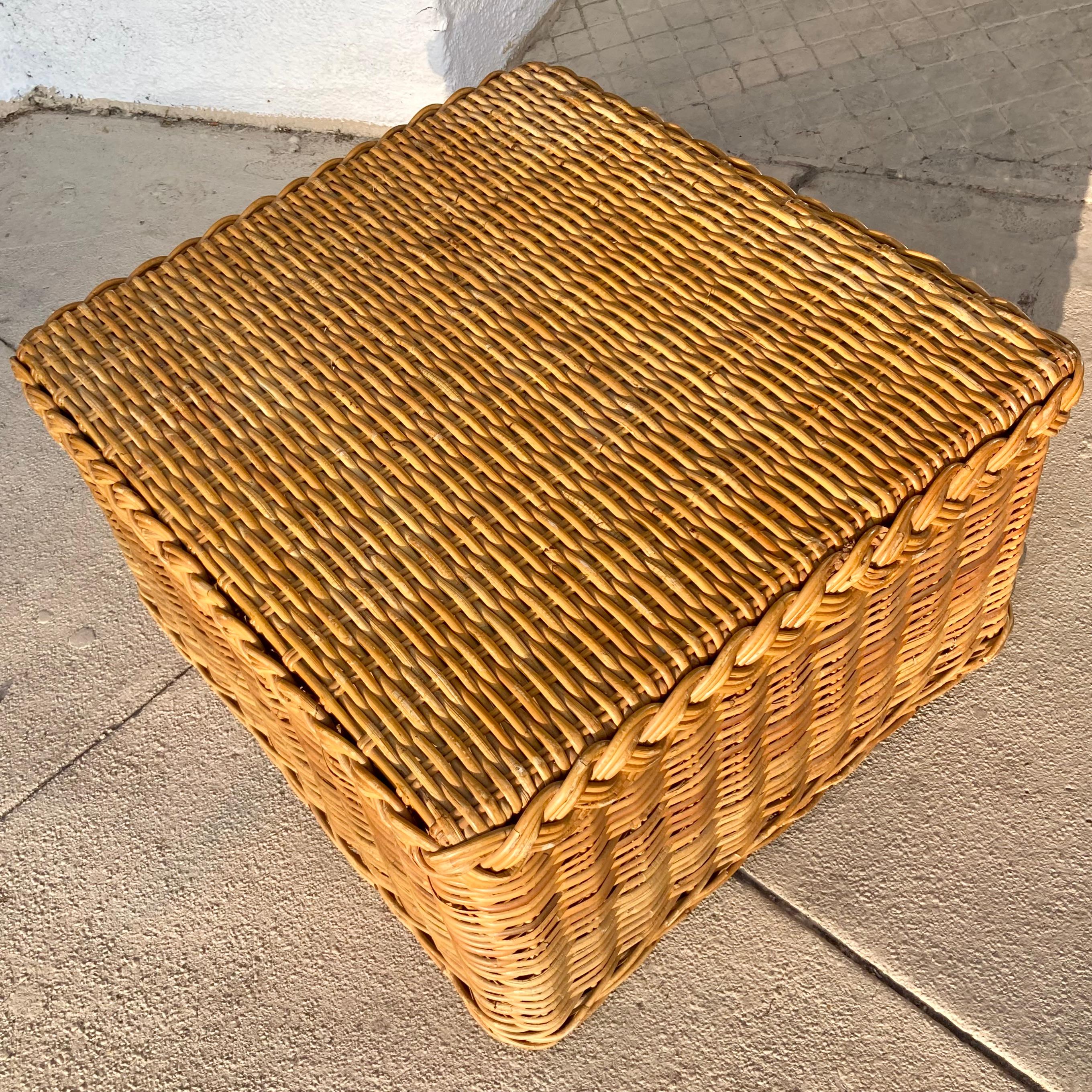 American Bielecky Brothers Natural Rattan Ottoman
