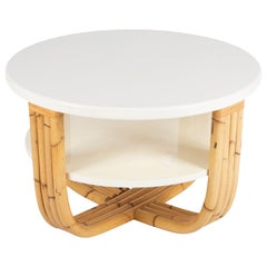 Bielecky Brothers Rattan and Cream Lacquer Cocktail Table