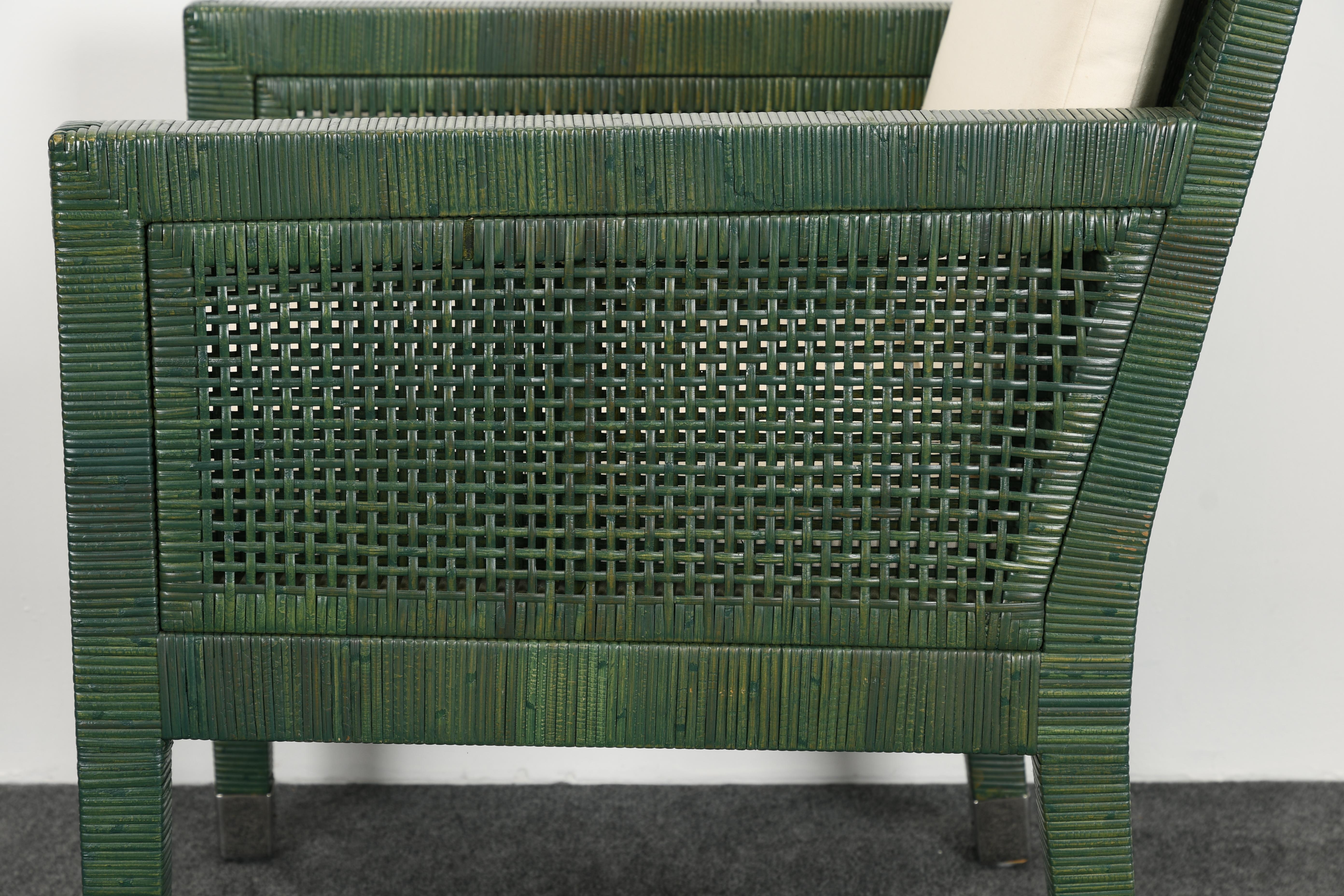 Bielecky Brothers Rattan and Stainless Steel Armchair, 1980s 2