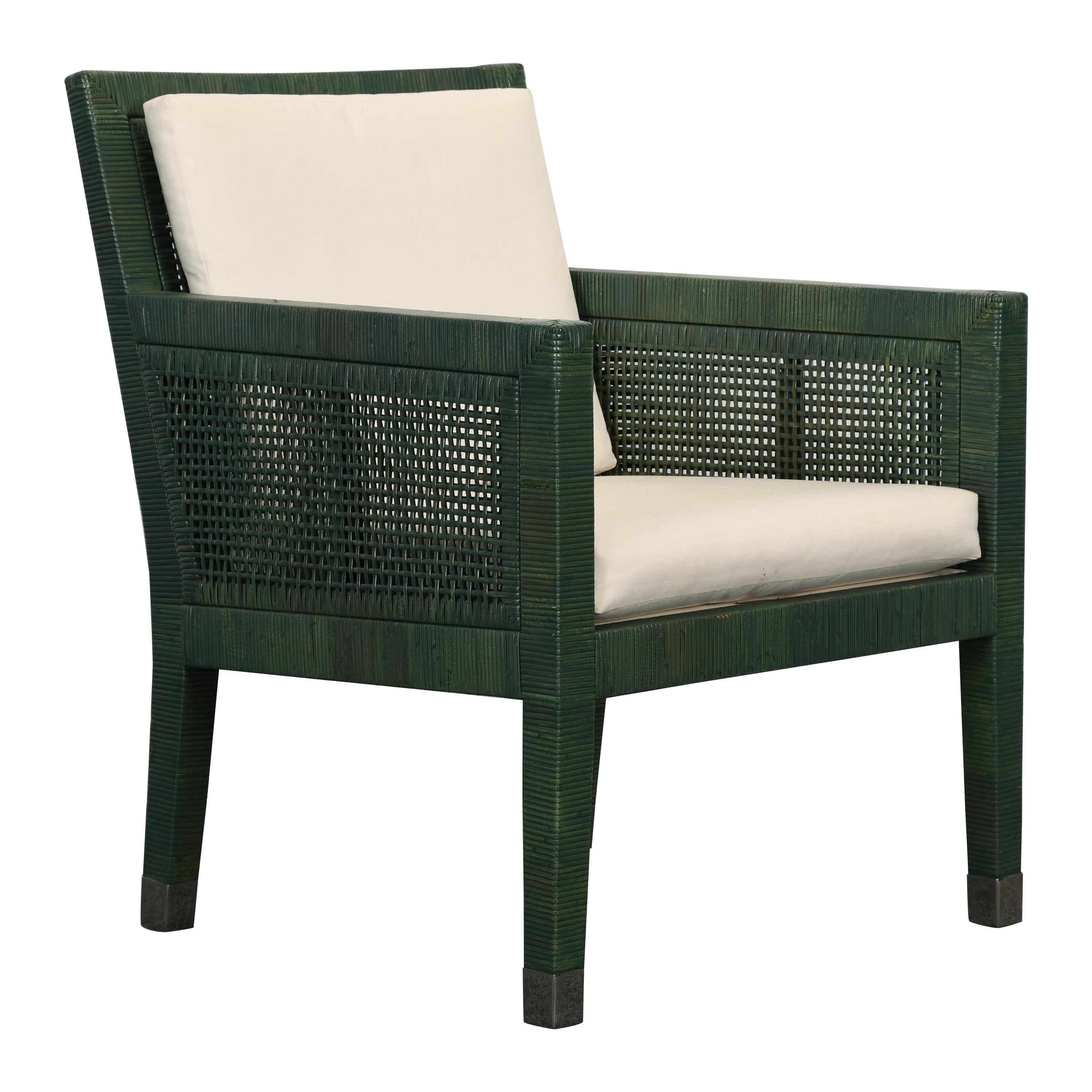 Bielecky Brothers Rattan and Stainless Steel Armchair, 1980s