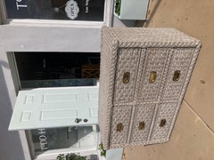 Bielecky Brothers Rattan Double Dresser in White Washed Finish