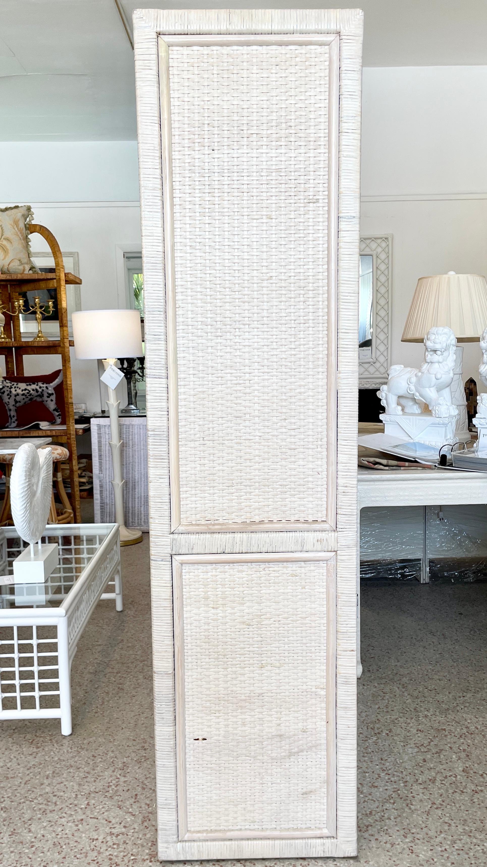 Rattan Bielecky Brothers White Washed Etagere