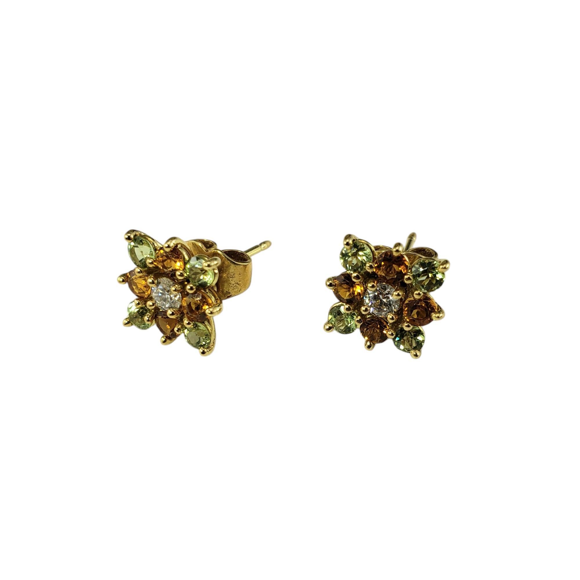 Contemporain Bielka Boucles d'oreilles en or jaune 18 carats, citrine, diamant et péridot  #18858 en vente