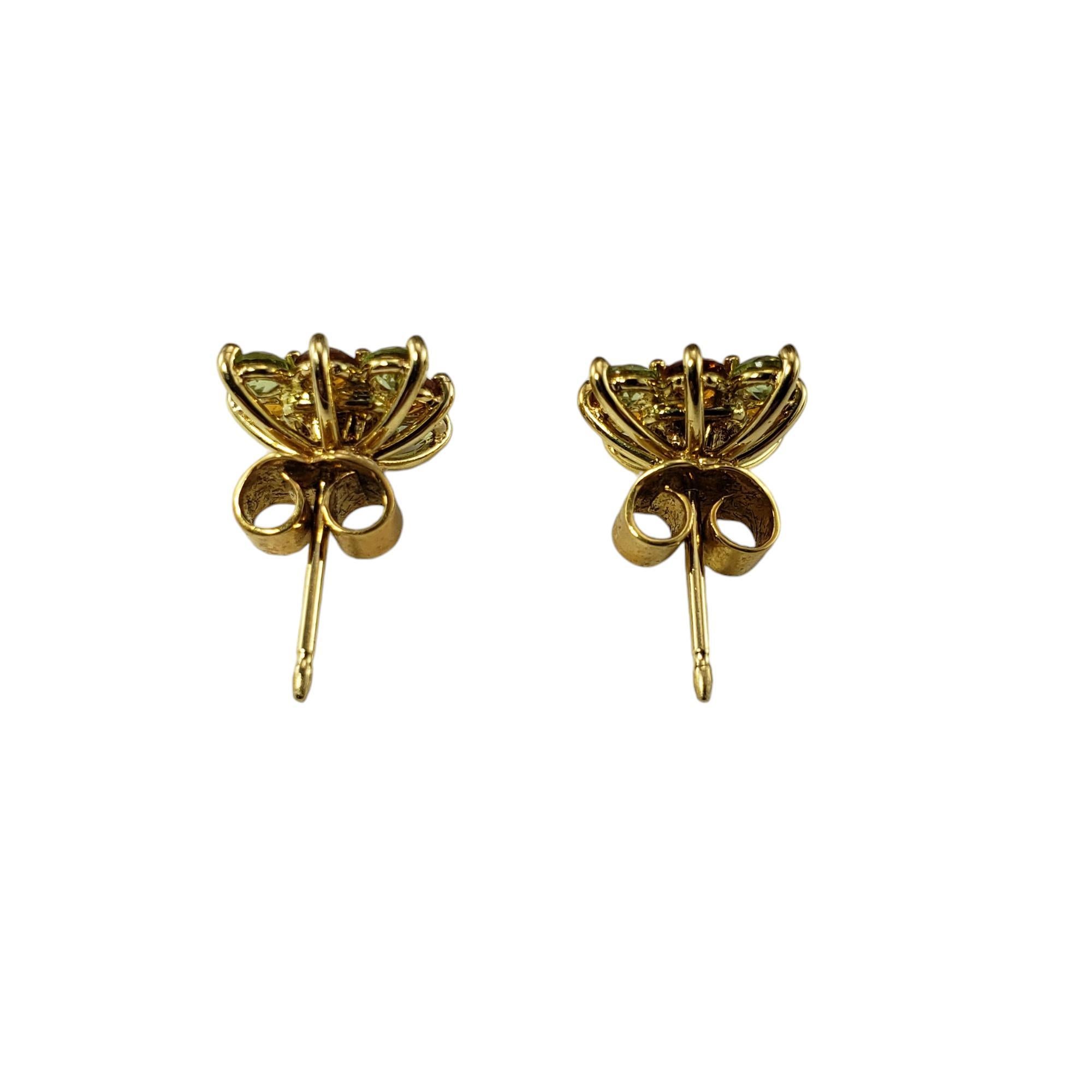 Bielka Boucles d'oreilles en or jaune 18 carats, citrine, diamant et péridot  #18858 Bon état - En vente à Washington Depot, CT