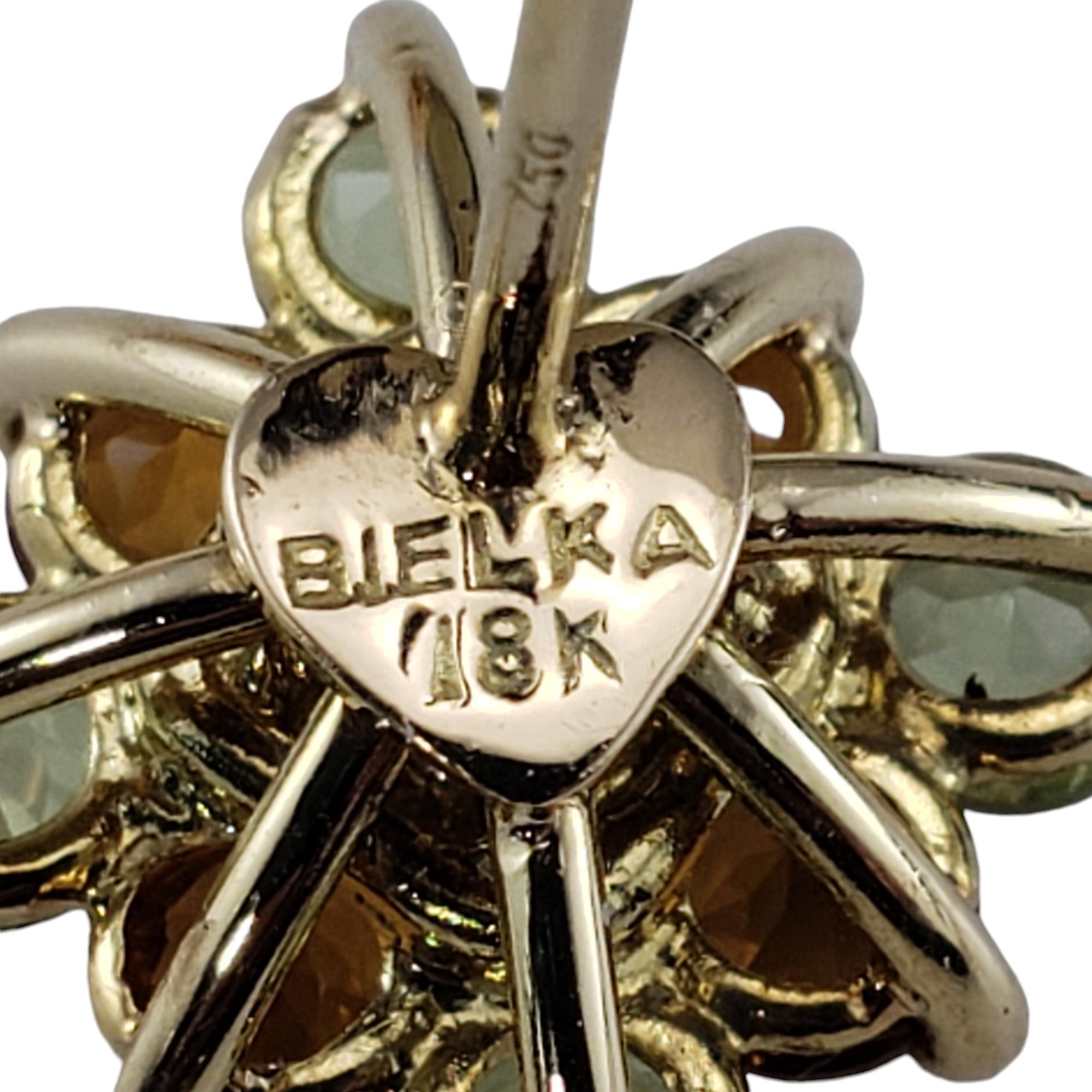Bielka Boucles d'oreilles en or jaune 18 carats, citrine, diamant et péridot  #18858 en vente 2