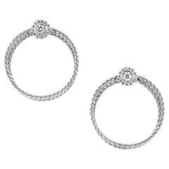 Bielka, boucles d'oreilles créoles en or torsadé et diamants