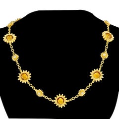 Bielka - Collana a girasoli in oro giallo con diamante citrino