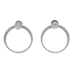 Bielka Diamond Twisted Wire Gold Hoop Earrings