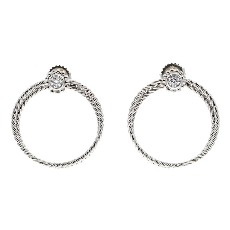 Bielka Diamond Twisted Wire Gold Hoop Earrings For Sale (Free Shipping ...