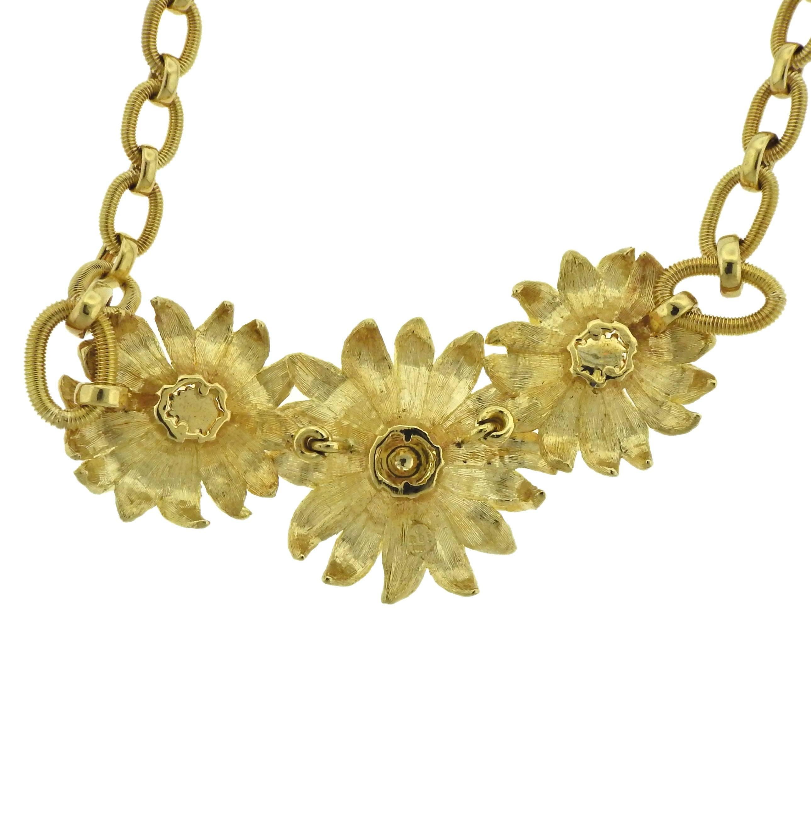 gold sunflower necklace