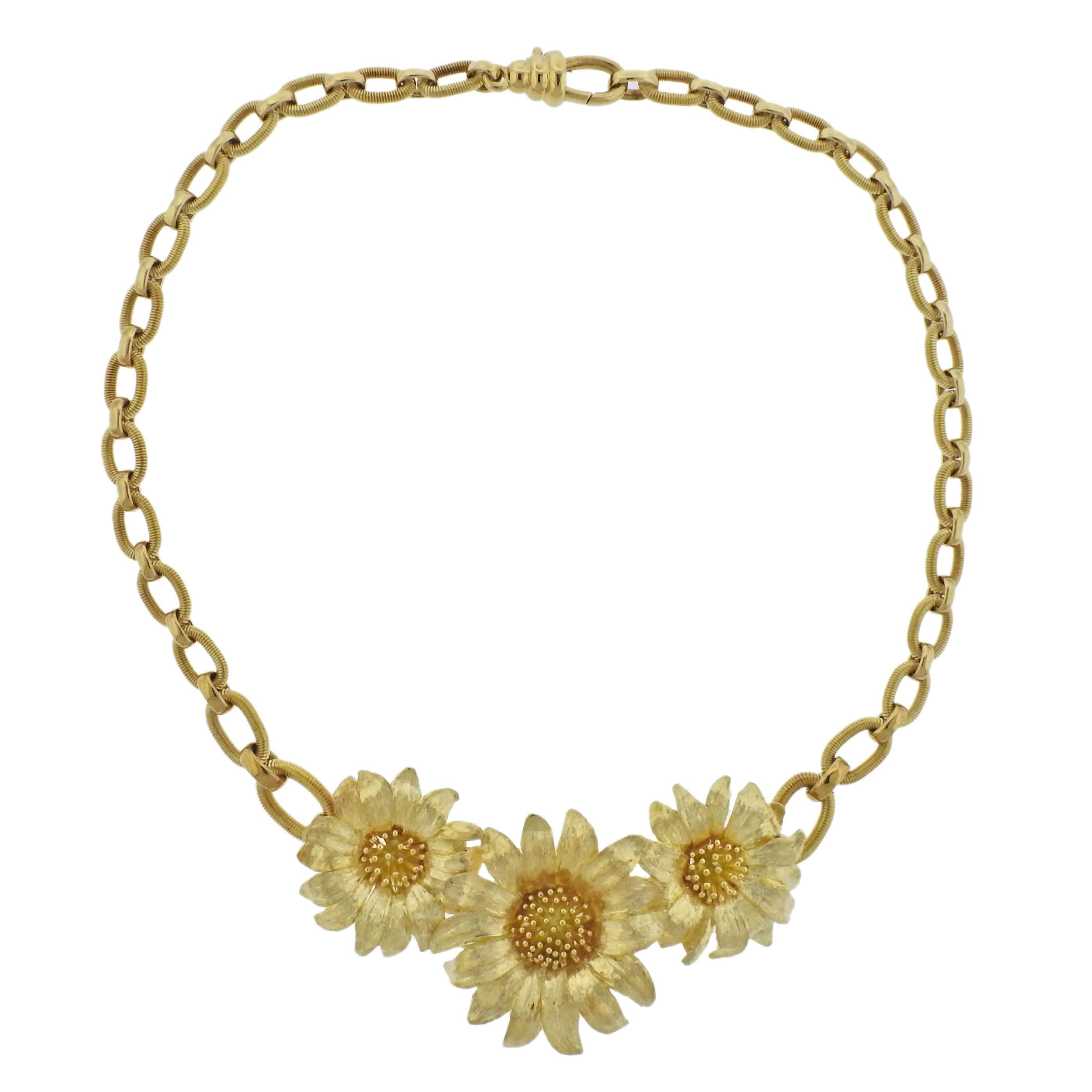 Bielka Gold Sunflower Pendant Necklace