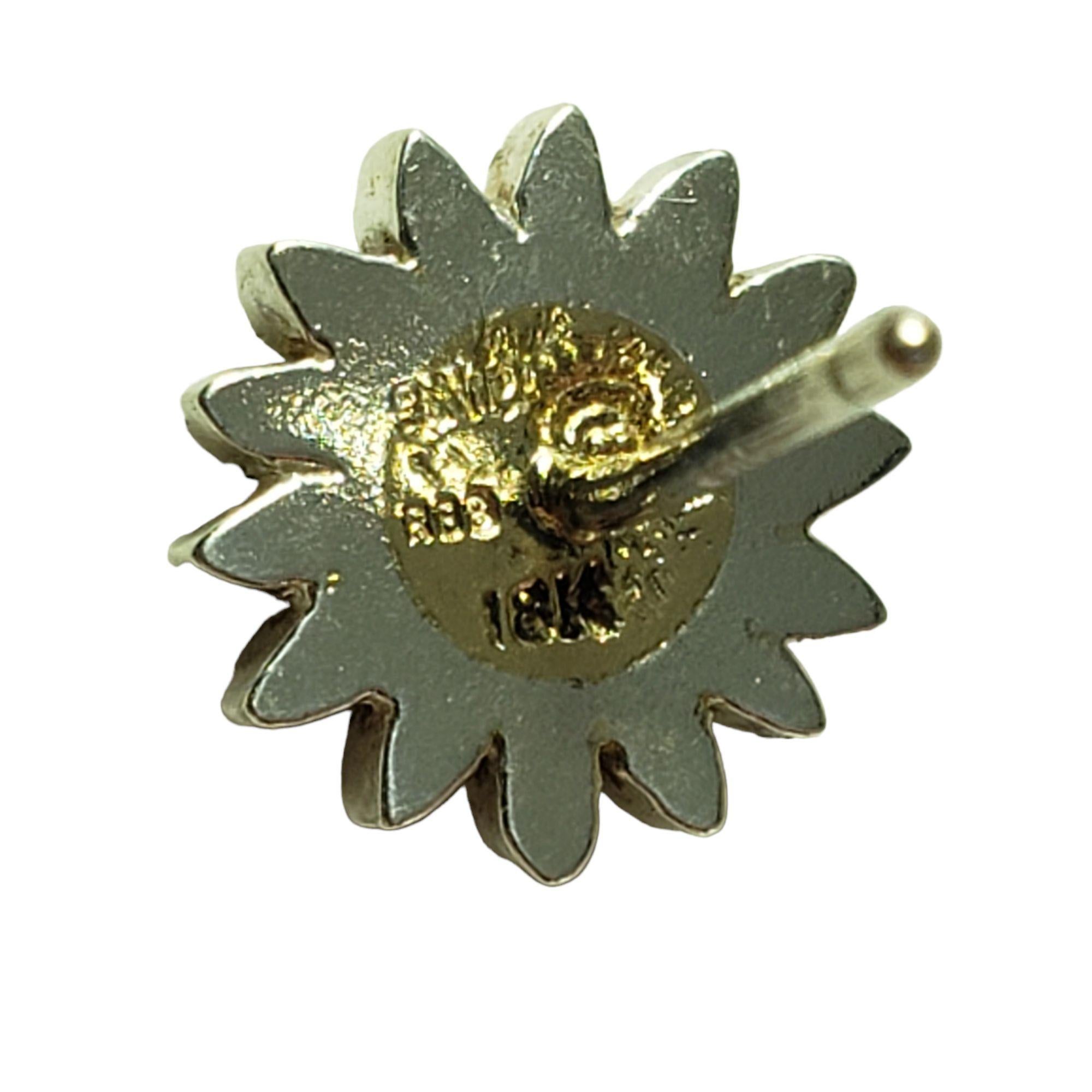 Bielka Sterling Silver and 18K Yellow Gold Sunflower Earrings For Sale 3