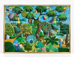 Bien-Aimé Sylvain – Garten Eden – Naive Ölmalerei aus Haiti