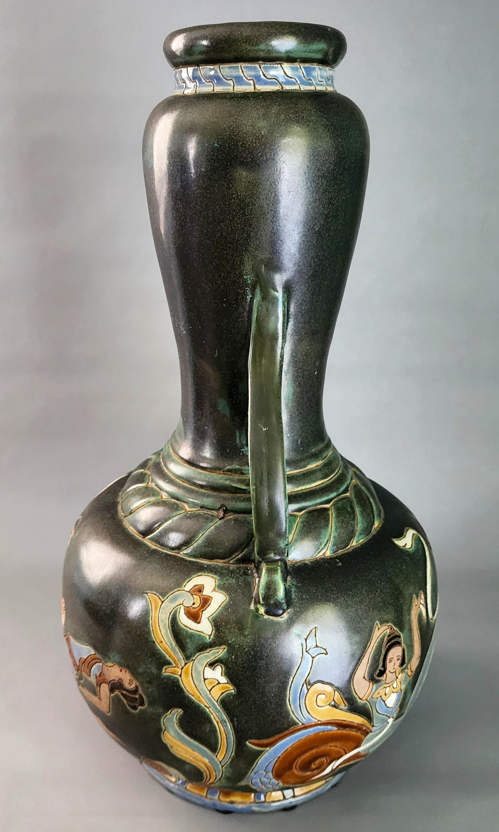 Vaso in ceramica Bien Hoa Vietnam Asia 20° secolo Grande 22 in in vendita 6