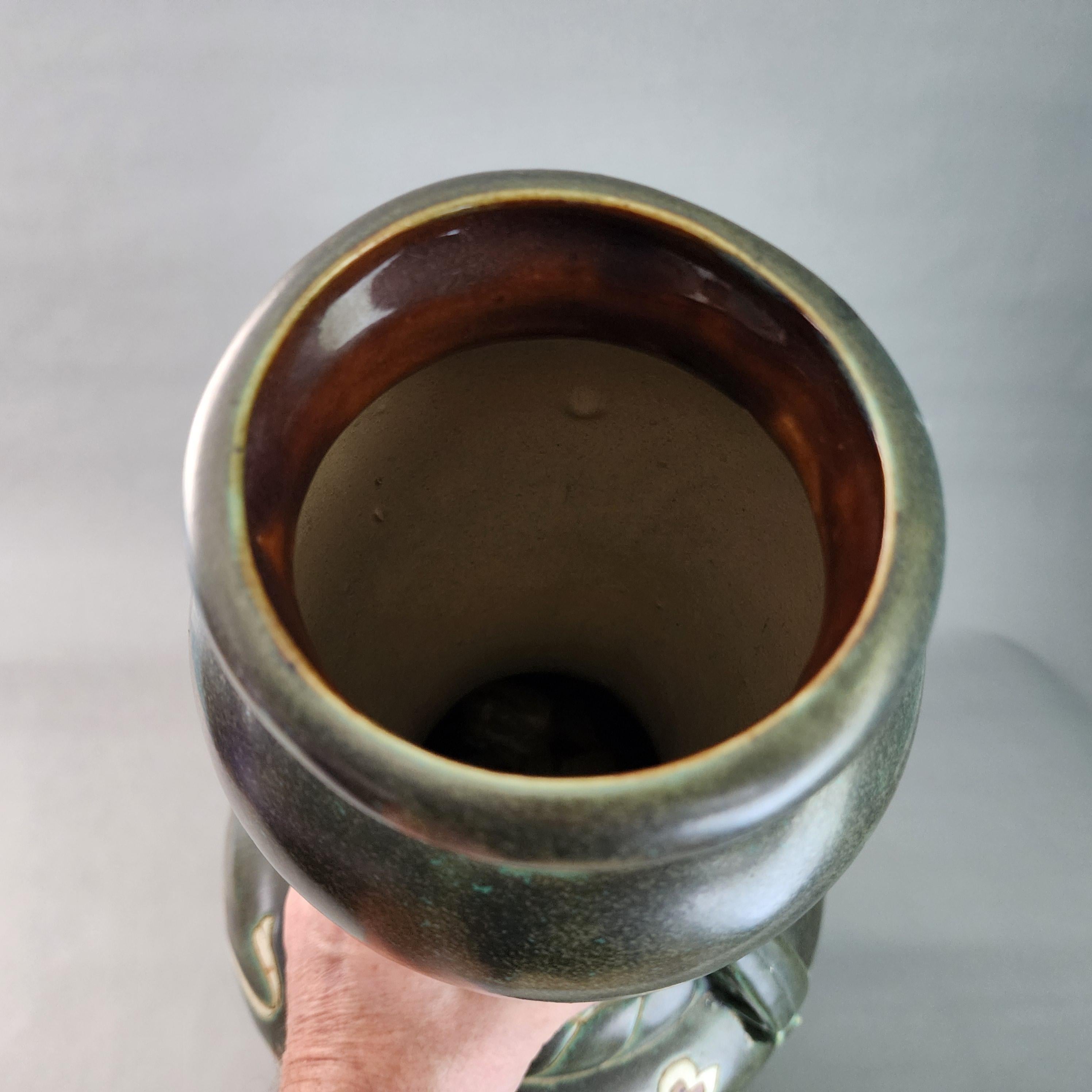 Vaso in ceramica Bien Hoa Vietnam Asia 20° secolo Grande 22 in in vendita 10