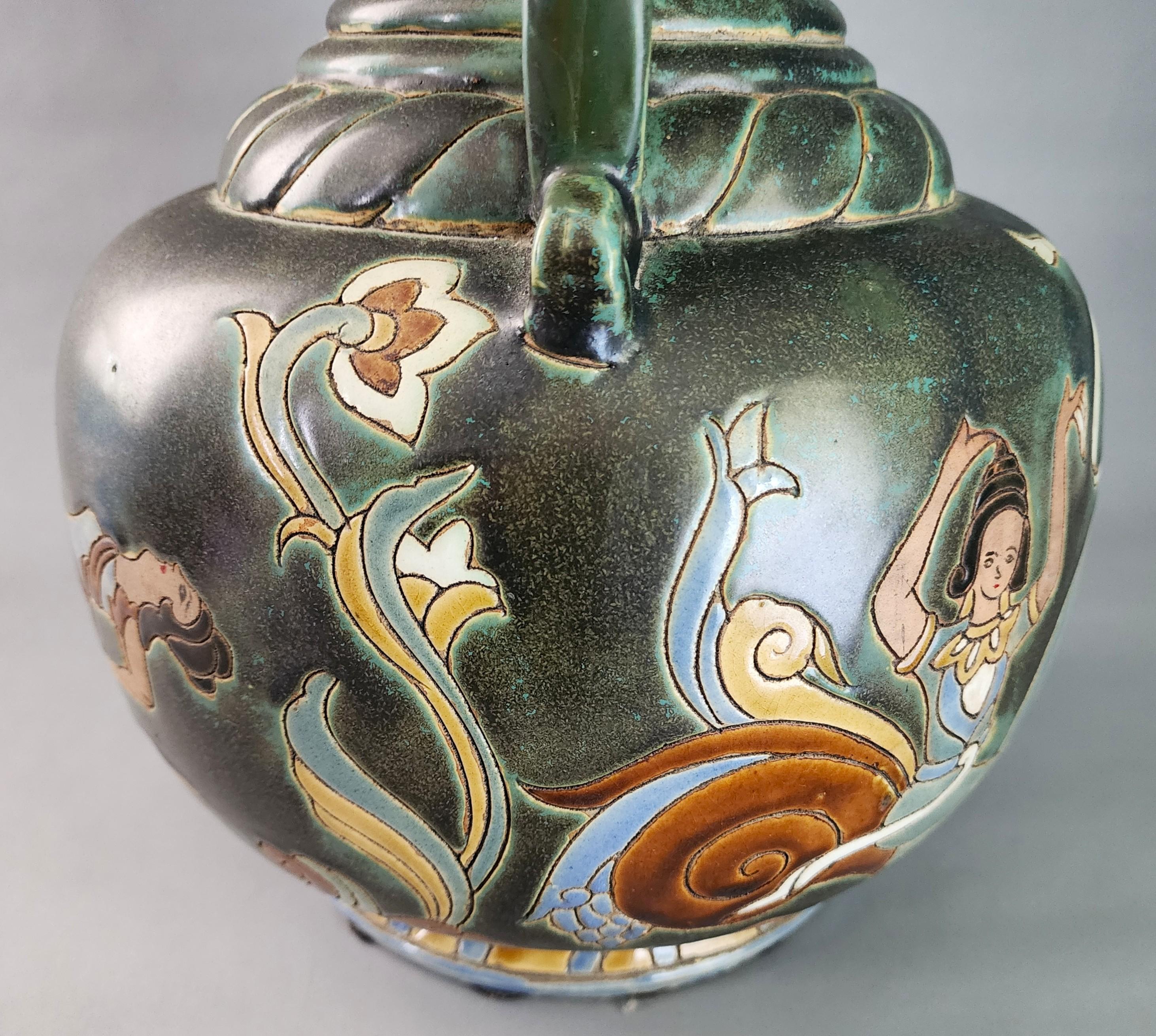 Vaso in ceramica Bien Hoa Vietnam Asia 20° secolo Grande 22 in in vendita 2