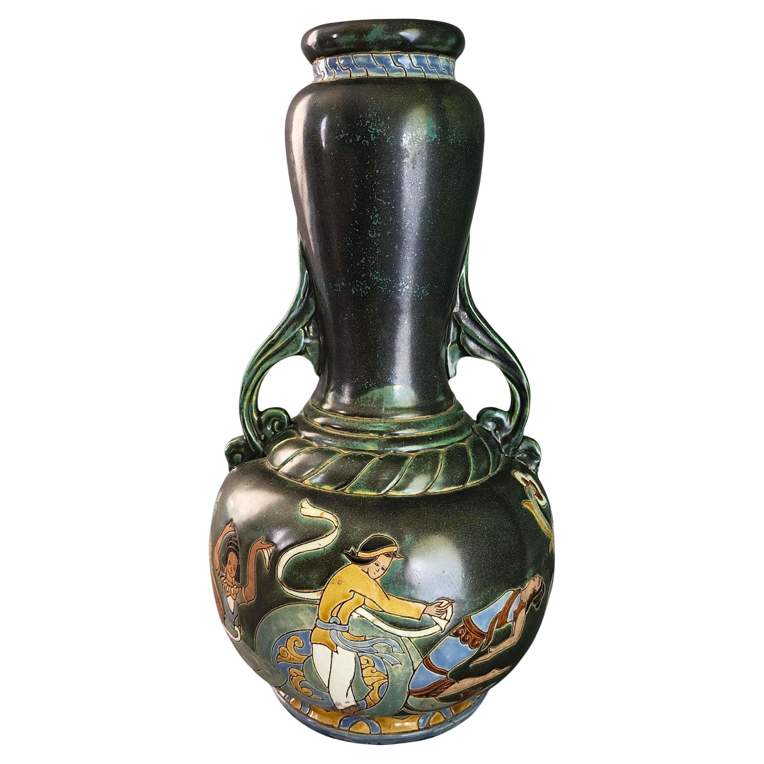 Bien Hoa Ceramic Vase Vietnam Asian 20th Century Large 22 in