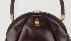 Bienen Davis Brown Leather Pouch Style Handbag, 1930's