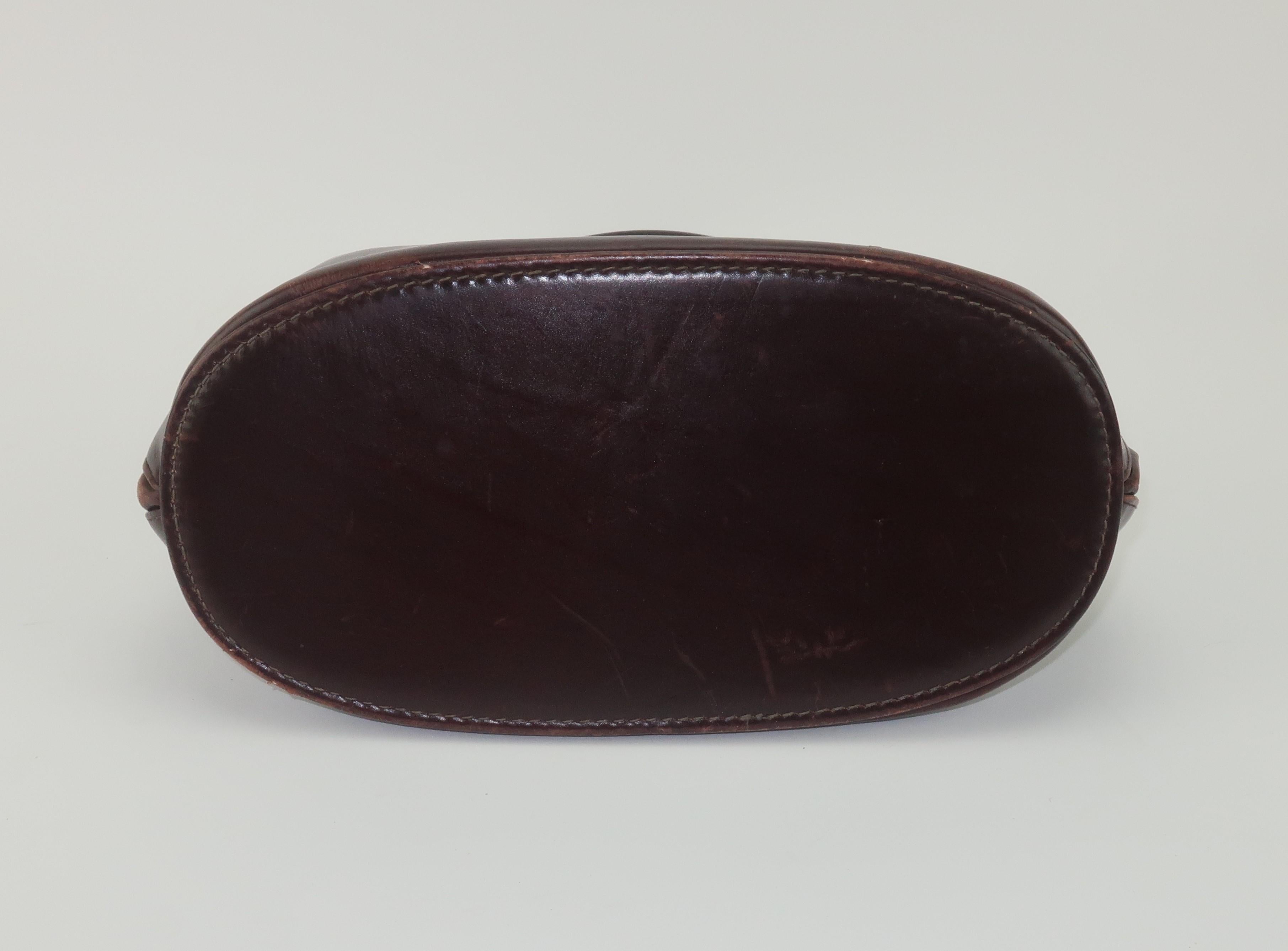 Women's Bienen Davis Brown Leather Pouch Style Handbag, 1930's