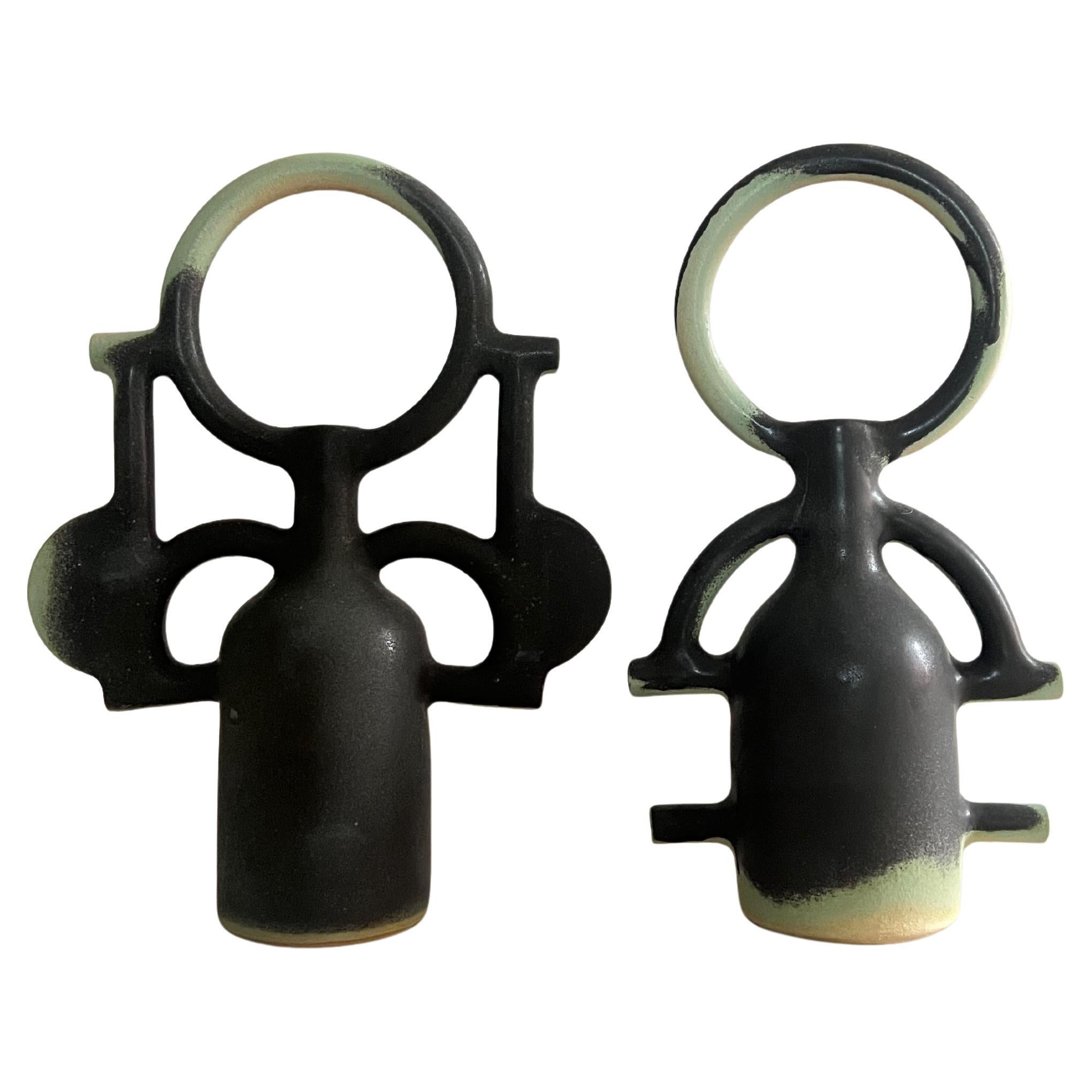 Bienvenida Diptych by Aniana Heras, Hand-Painted Ceramic Art