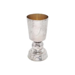 Bier Judaica Sterling Silver Gold Wash Interior Kiddush Cup #15713