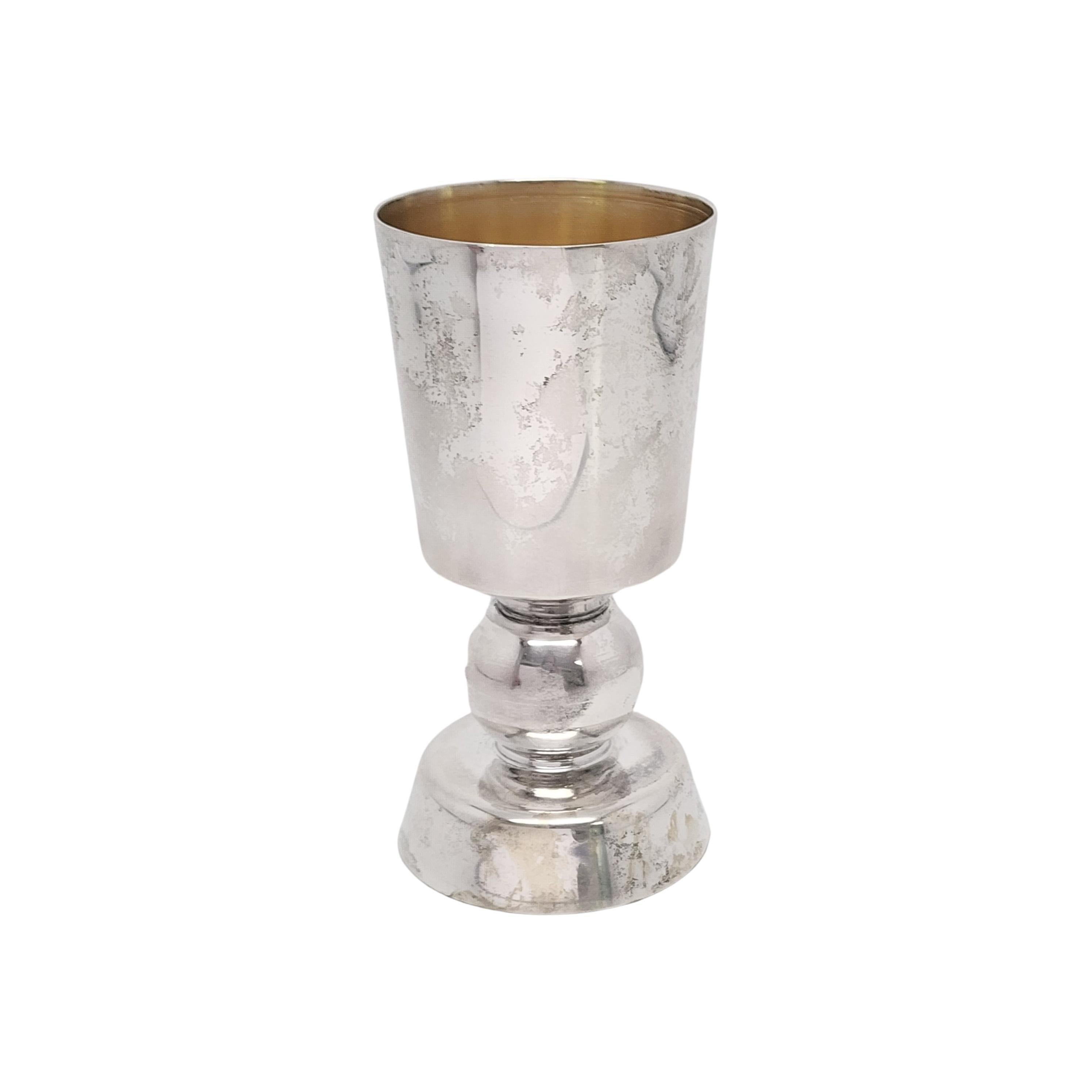 Women's or Men's Bier Judaica Sterling Silver Gold Wash Interior Kiddush Cup #15713 For Sale