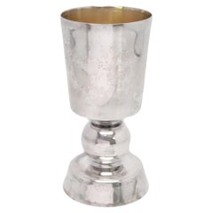 Vintage Bier Judaica Sterling Silver Gold Wash Interior Kiddush Cup #15713