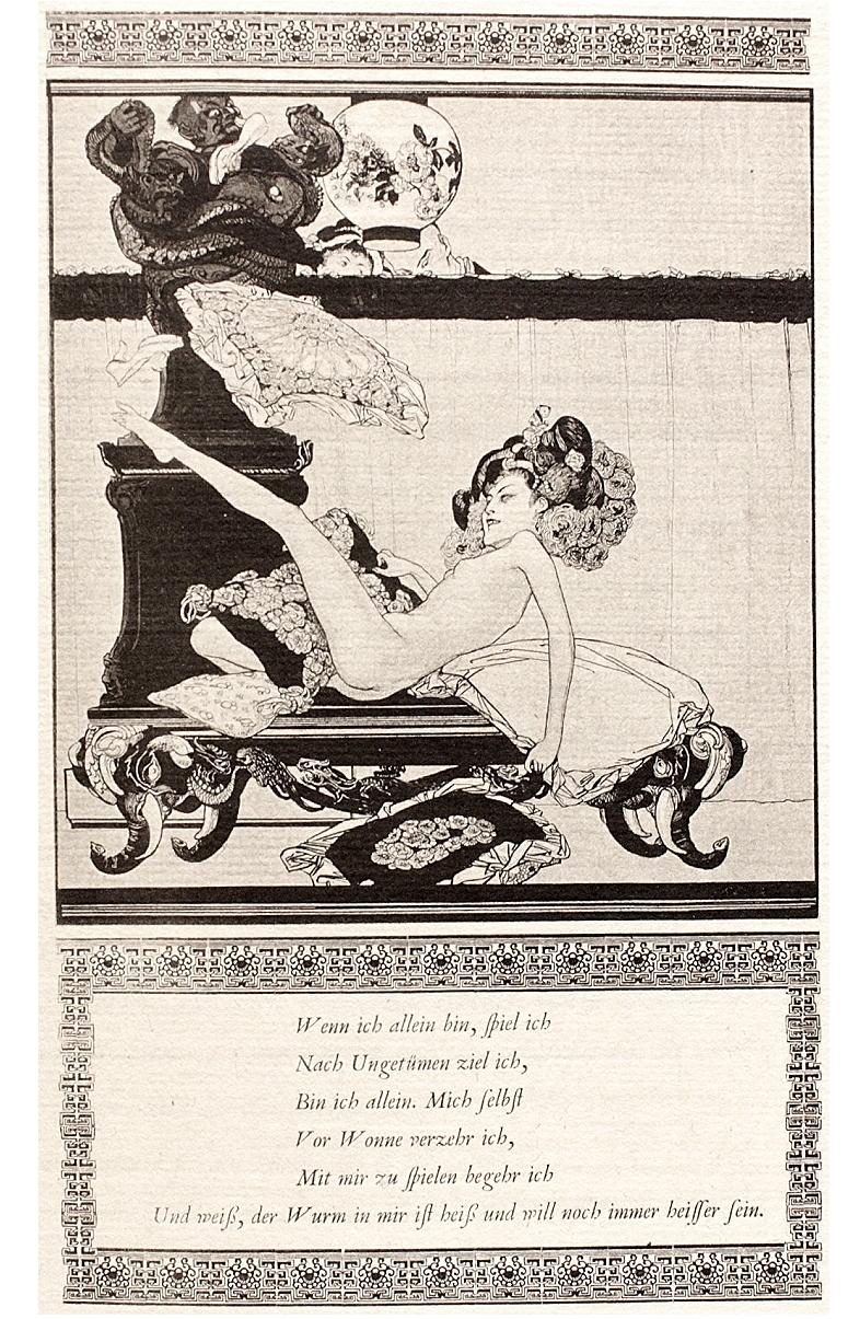 German Bierbaum - Das Schoene Madchen Von Pao - Illustrated by Franz Von Bayros - 1910 For Sale