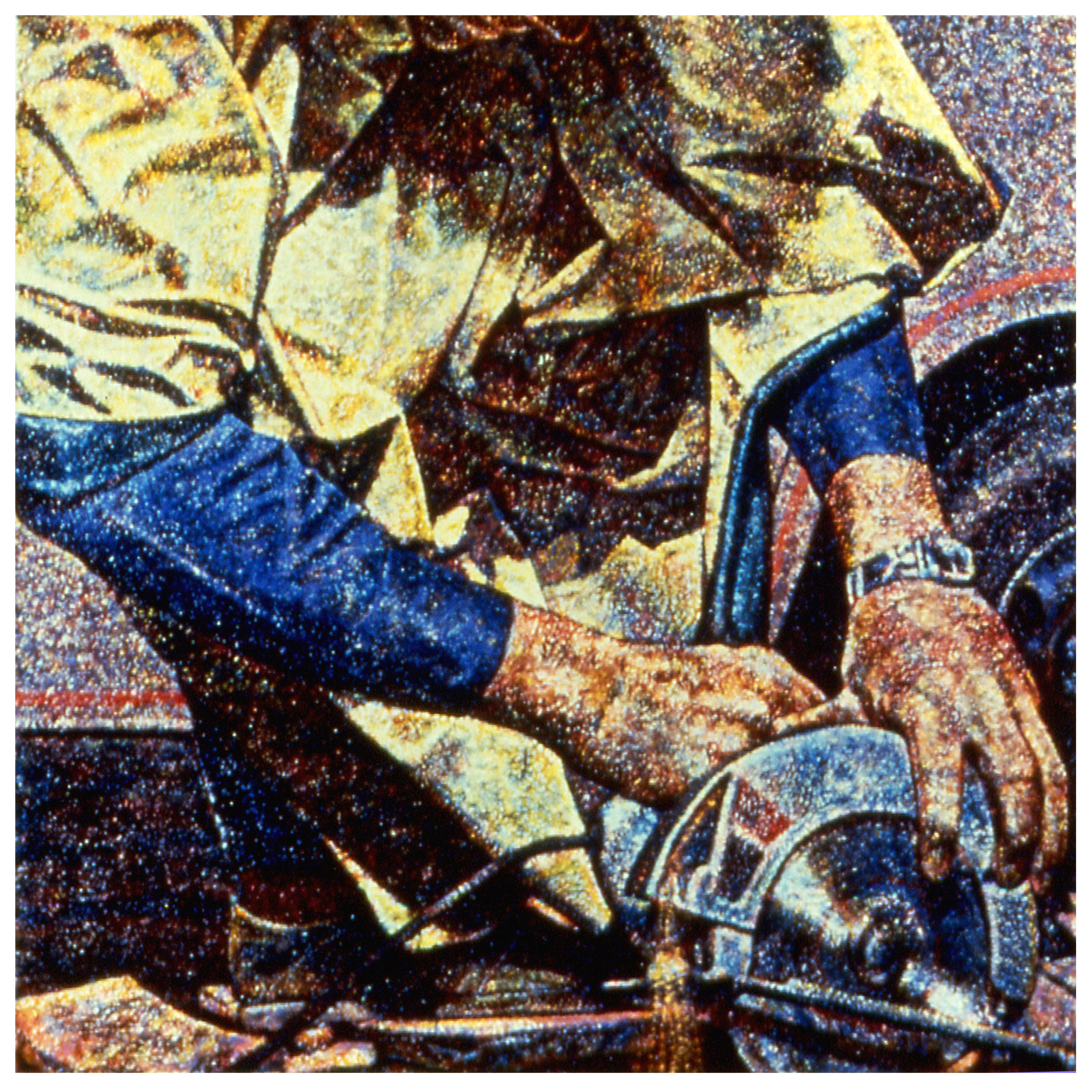 Figurative Painting di Biff Elrod - SKIDS A volte si colpisce un chiodo