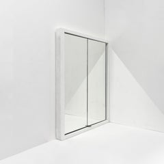 Bifold Foldable Rectangular Mirror with Blackened Metal Frame