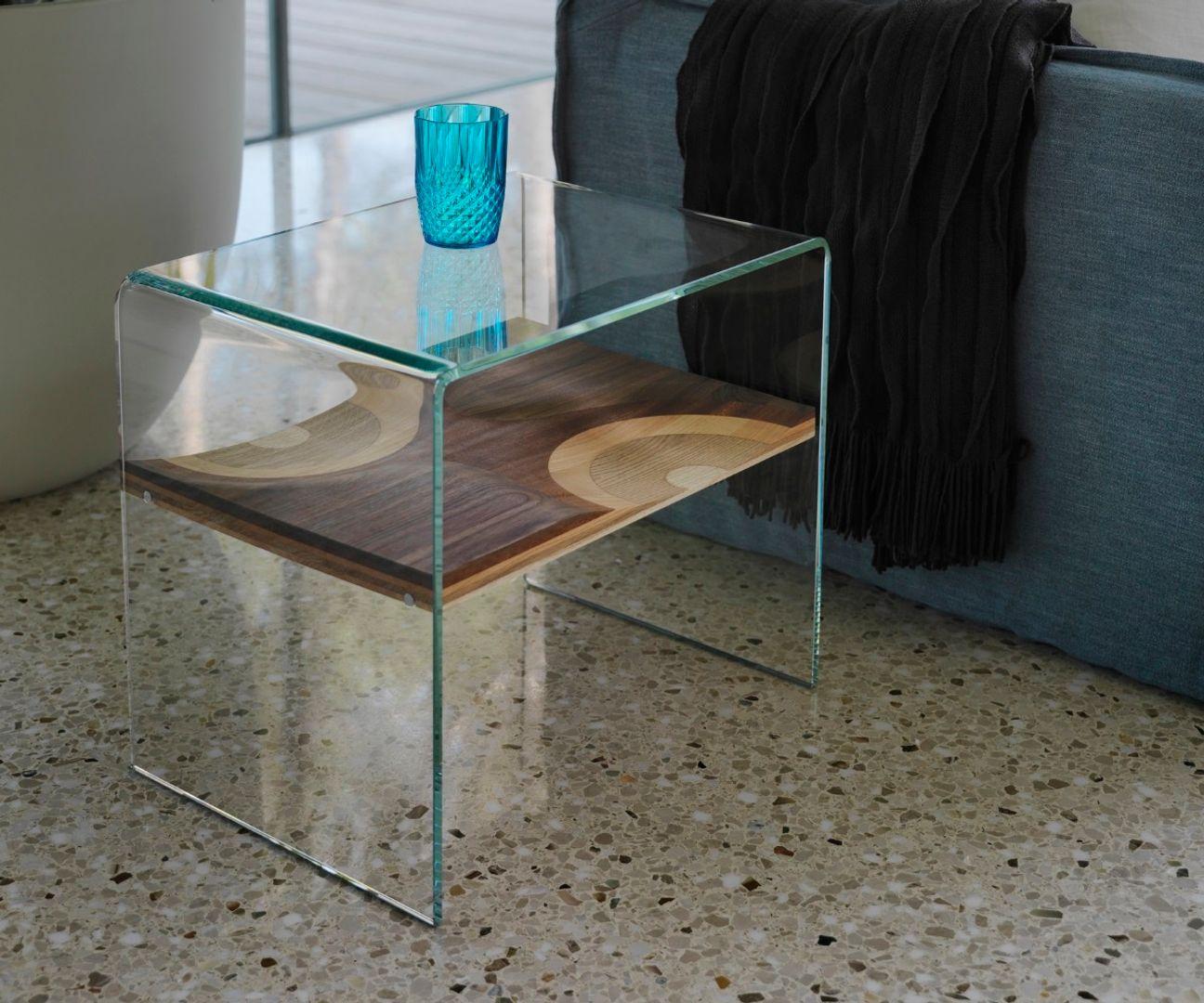 In stock Bifronte Glass/Ripples Wooden Shelf - Casamania By STH In New Condition For Sale In Beverly Hills, CA