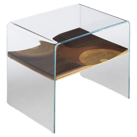 Bifronte Glass/Ripples Wooden Shelf - Casamania By STH For Sale
